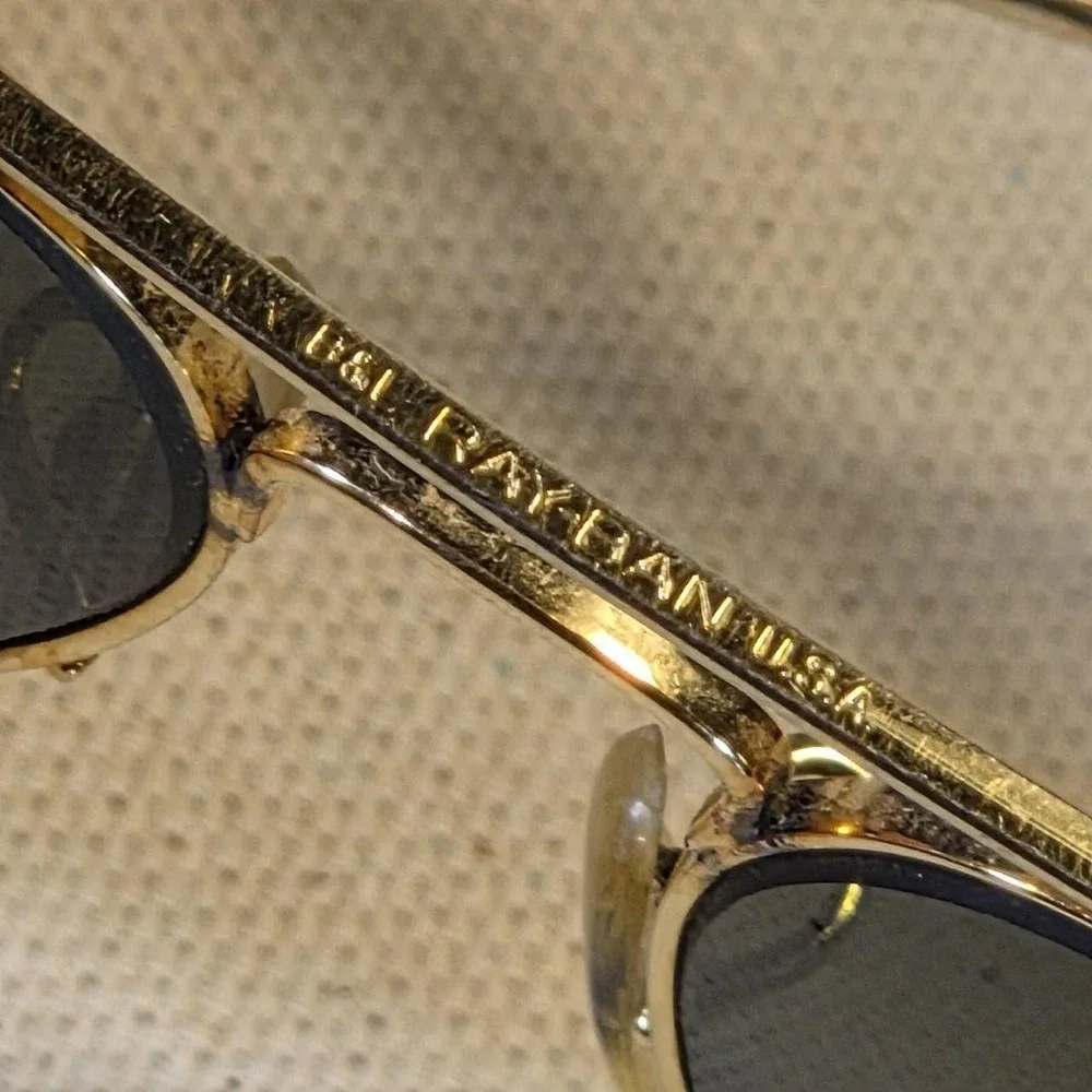 Vintage B&L Ray-Ban Aviator 58mm Gold USA 